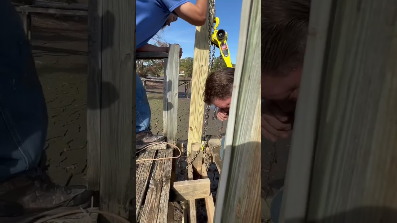 Simply trick to reinforce old dock post!! #lakelife #lake #pond #docks #pier #tips #tipsandtricks