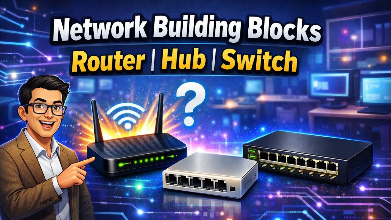 Network Building Blocks Explained in Hindi | Router, Hub, Switch | CCC Course 