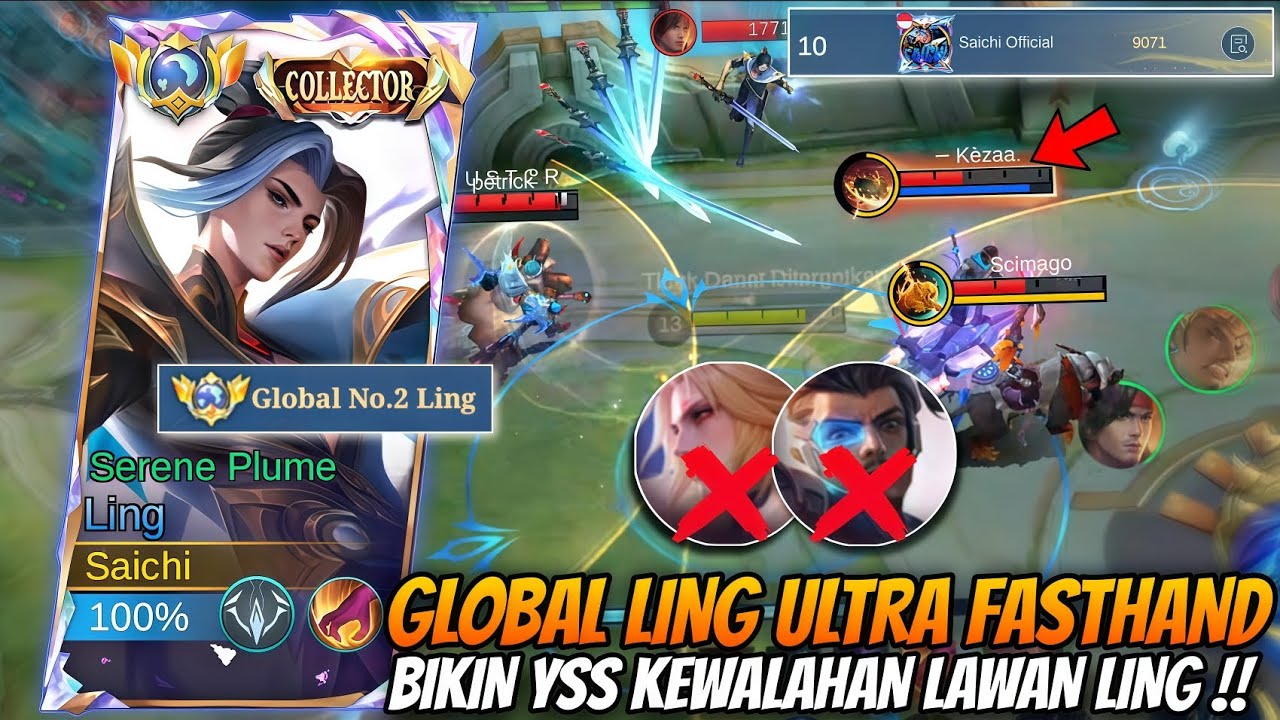 BIKIN JUNGLER MUSUH KEWALAHAN LAWAN LING SAICHI !! TOP GLOBAL LING ULTRA FASTHAND🔥