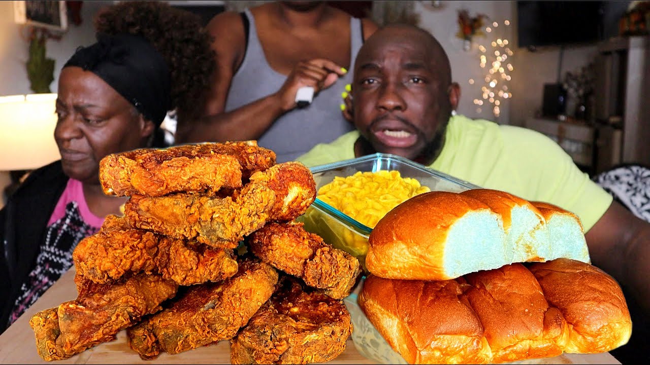 CLIFTON BURNED HIS ARM!!| DEEP FRIED PORK CHOPS!| MUKBANG EATING SHOW!