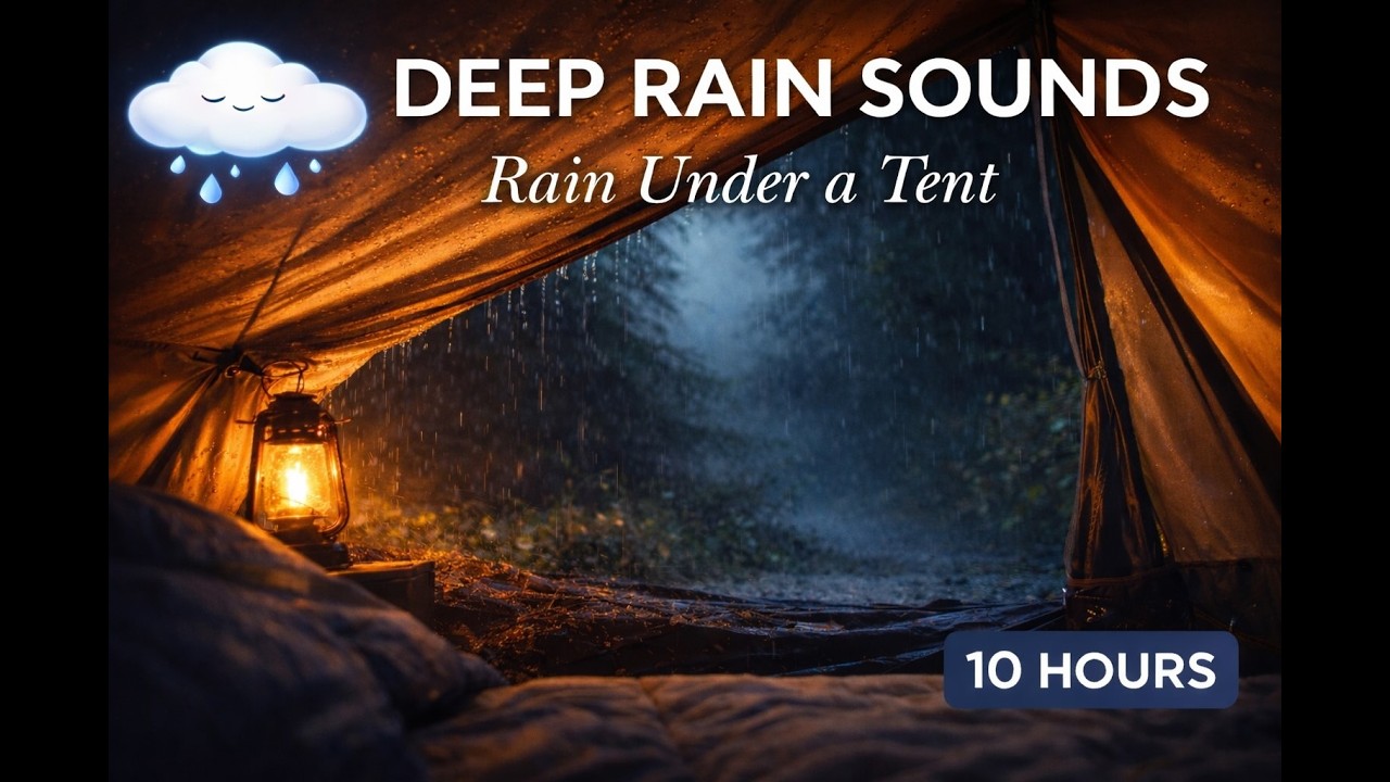 Rain Under a Tent at Night 🌧️ Cozy Camping Rain Sounds | 10 HOURS | Deep Rain Sounds