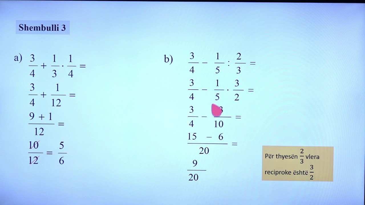 8 02 003  - Java e parë - Matematikë - Veprimet me numra racionalë (ushtrime)