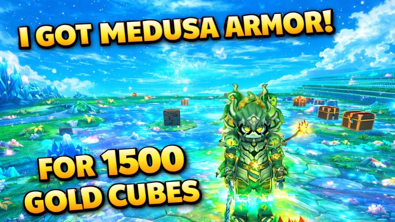 skyblock I got Medusa's armor in 1500 gold cubes and its distribution#blockmango #youtube #skyblock 