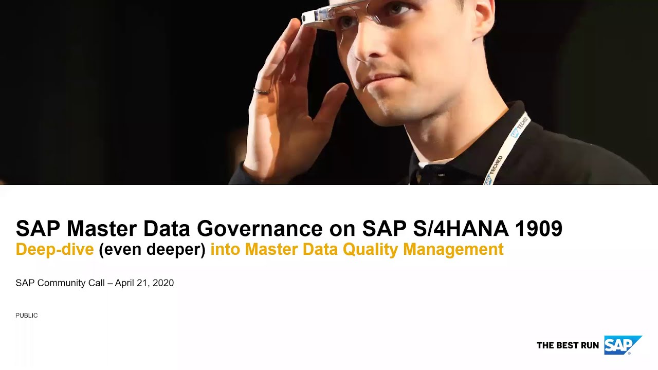 SAP Community Call: Deep dive - Master data quality management with SAP Master Data Governance