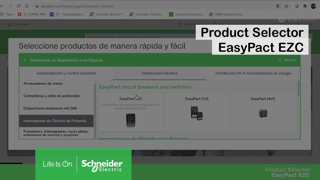 Cómo seleccionar Interruptores termomagnéticos caja moldeada fijos - EasyPact EZC