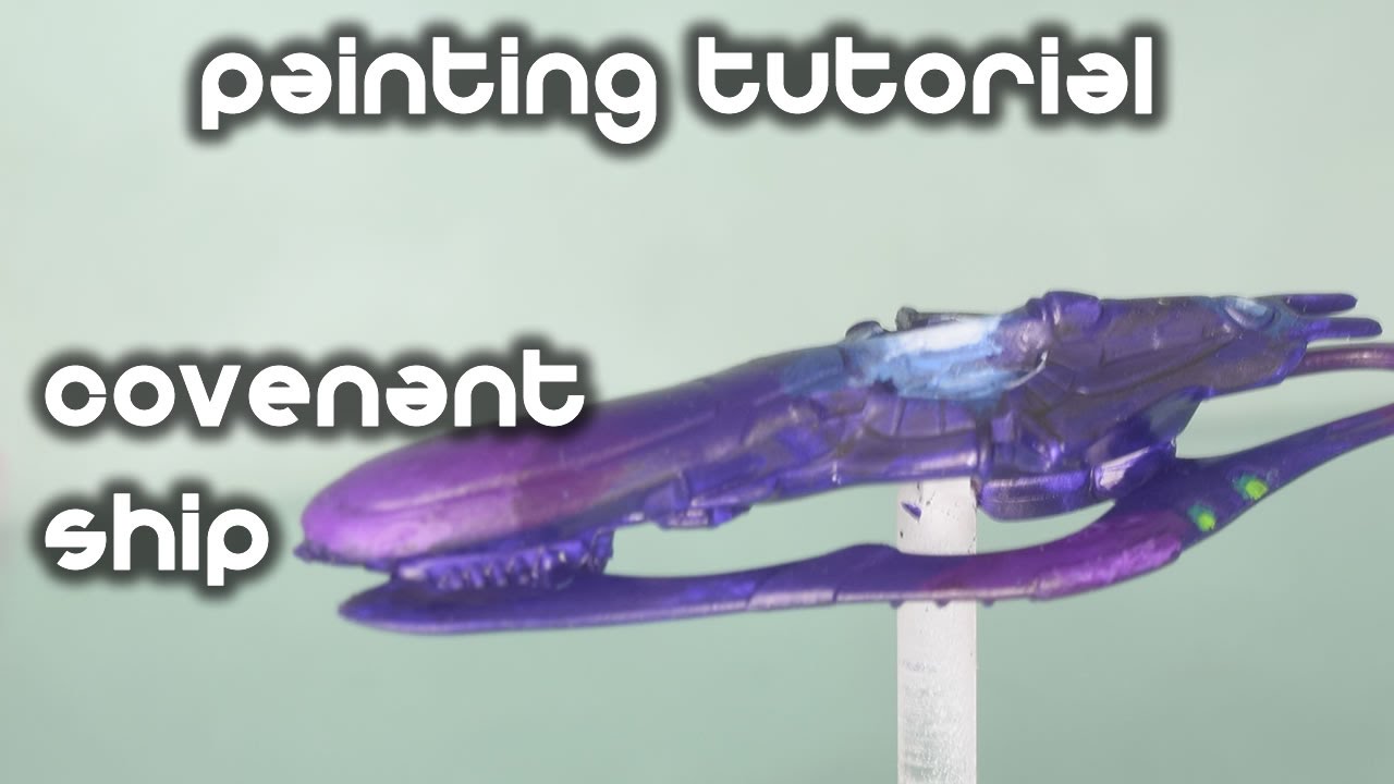 How To Paint A Covenant Ship for Halo Fleet Battles (brush)
