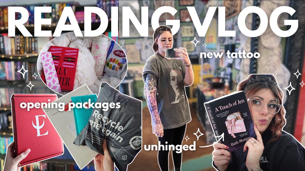reading unhinged books, getting a tattoo, & opening packages + book mail 🐸 | reading vlog