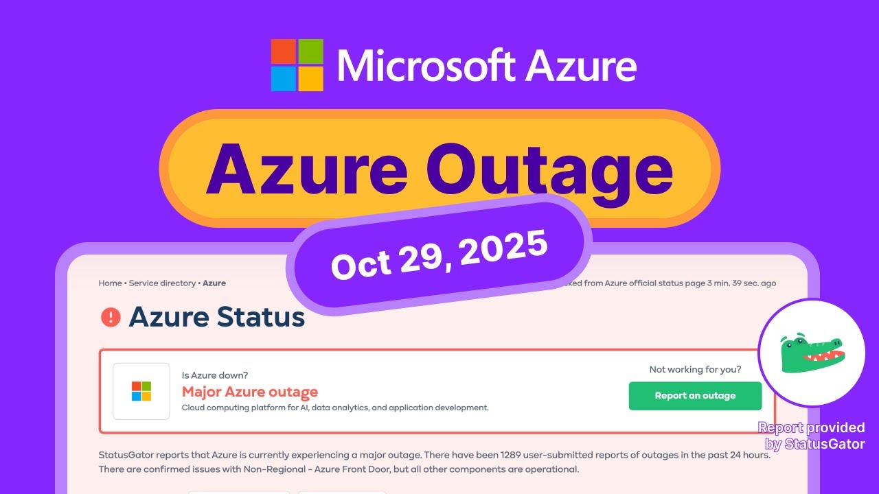 ⚠️ Azure Outage — October 29, 2025 | StatusGator Detected It First