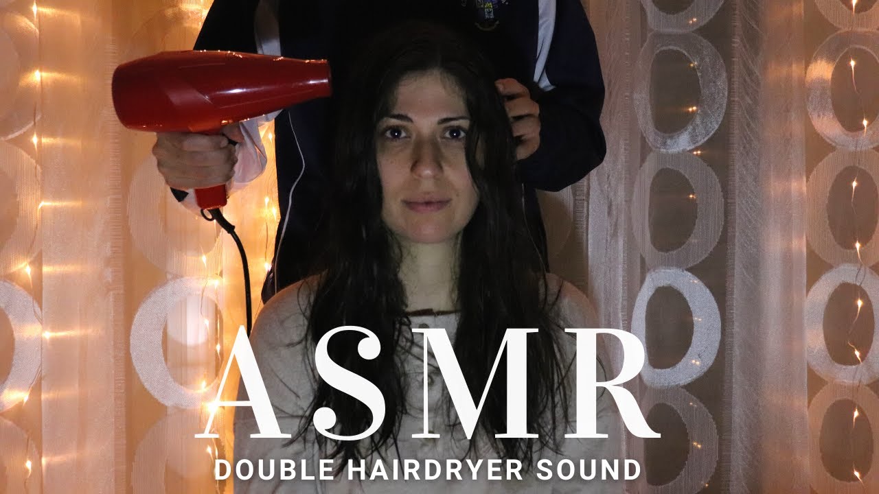 ASMR double sound with 2 hairdryer   - NO MIDDLES ADS/LITTLE ADVERTISING!
