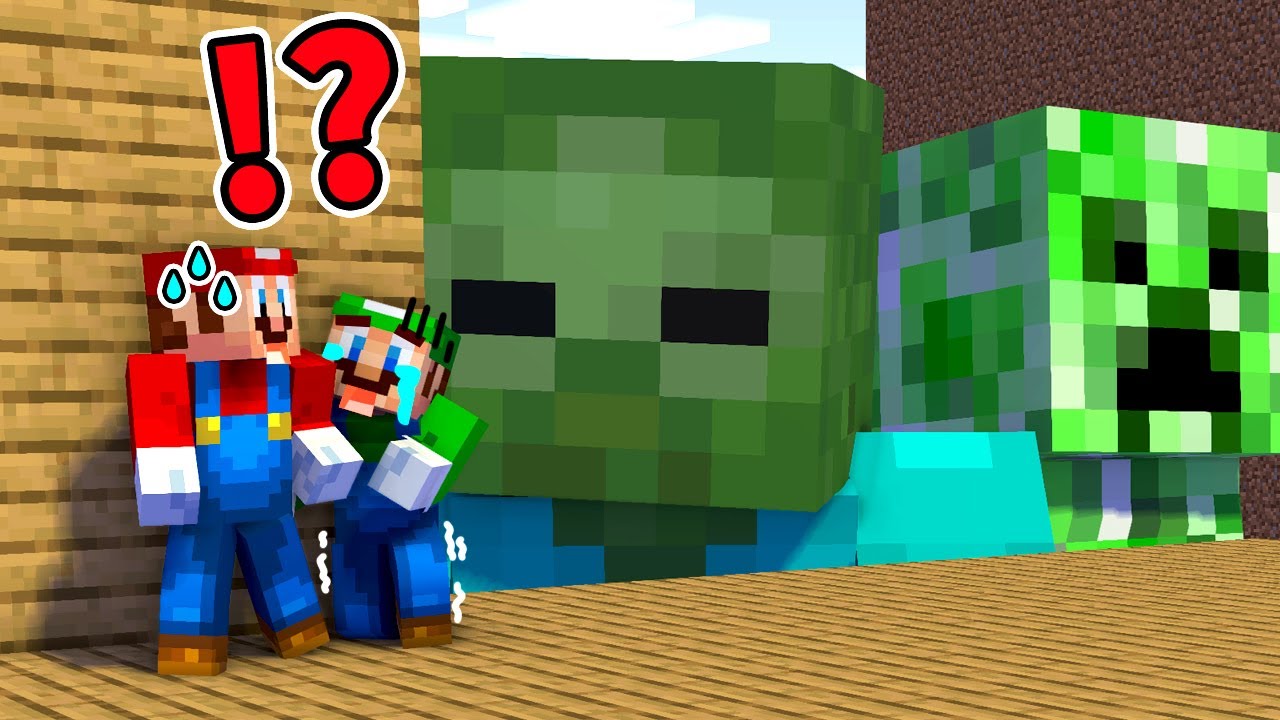 【ゲーム遊び】マリオとルイージの100日間 失敗したスーパーキノコなべで巨大化した世界【アナケナ&ママケナ】Minecraft