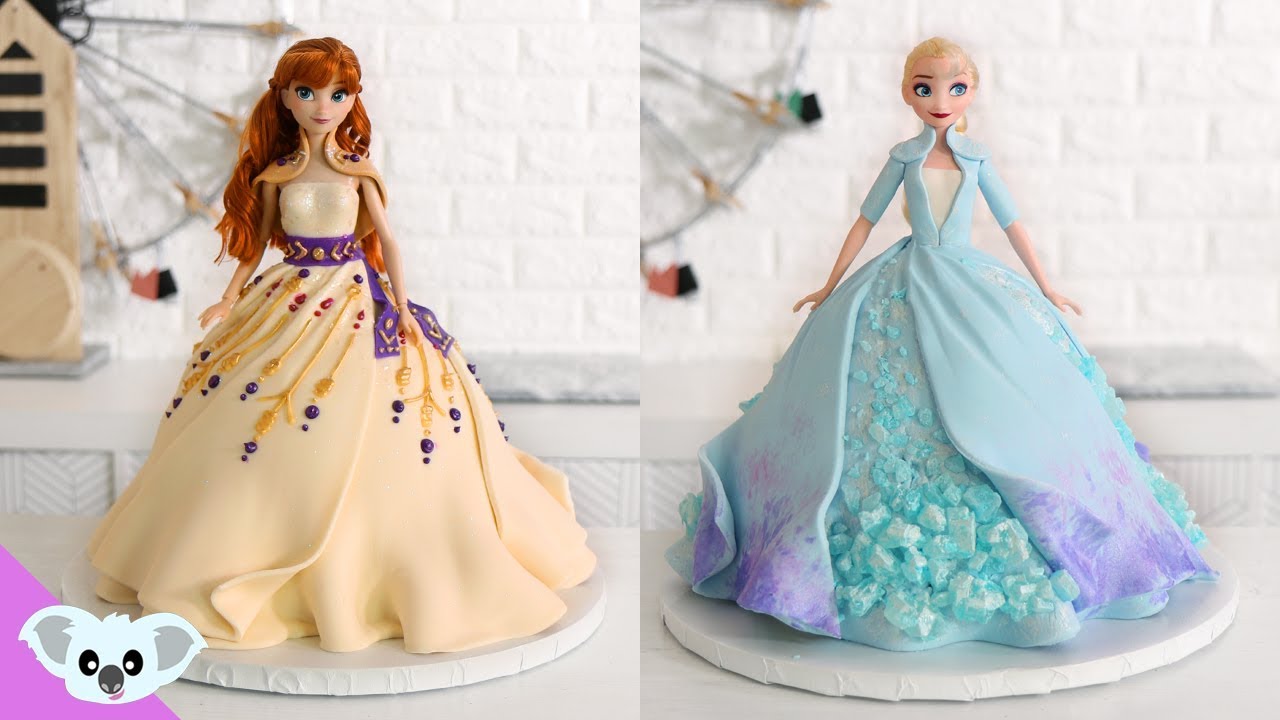 FROZEN 2 Princess Doll Cake - Amazing Elsa and Anna Cake Ideas | How To | Koalipops