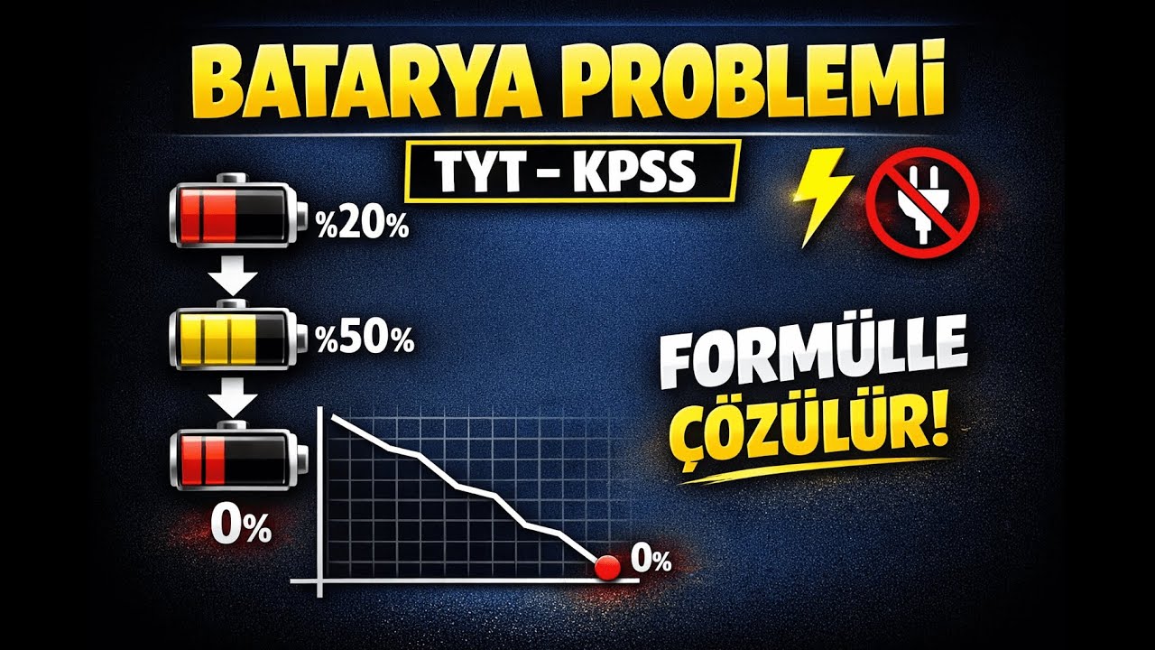 Telefon Bataryası Şarj Problemi | TYT - KPSS - AYT Matematik | Parametreli Hız Problemi