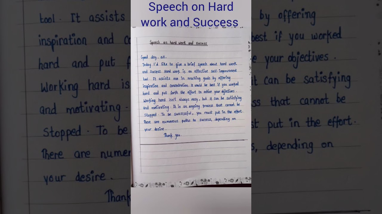 Hard Work and Success|| Speech Writing in English||Assembly Speech #viral #trending