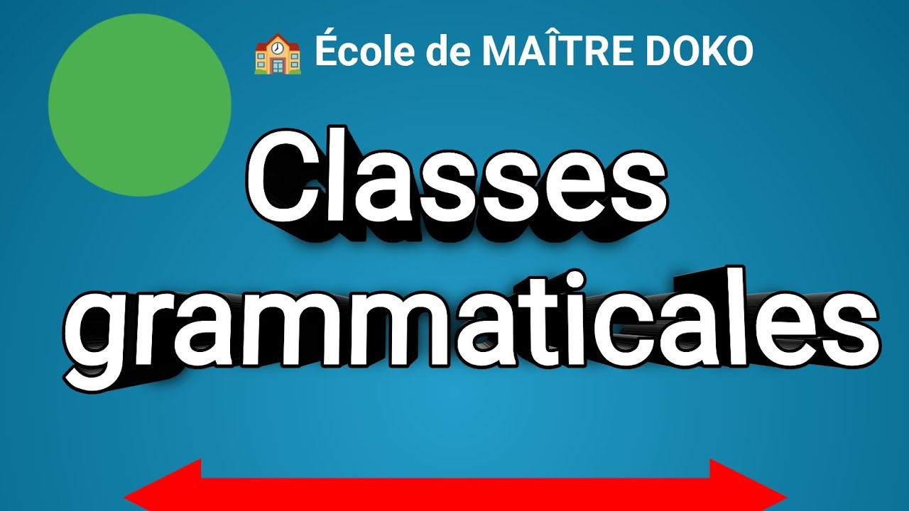 Les classes grammaticales MAÎTRE DOKO 