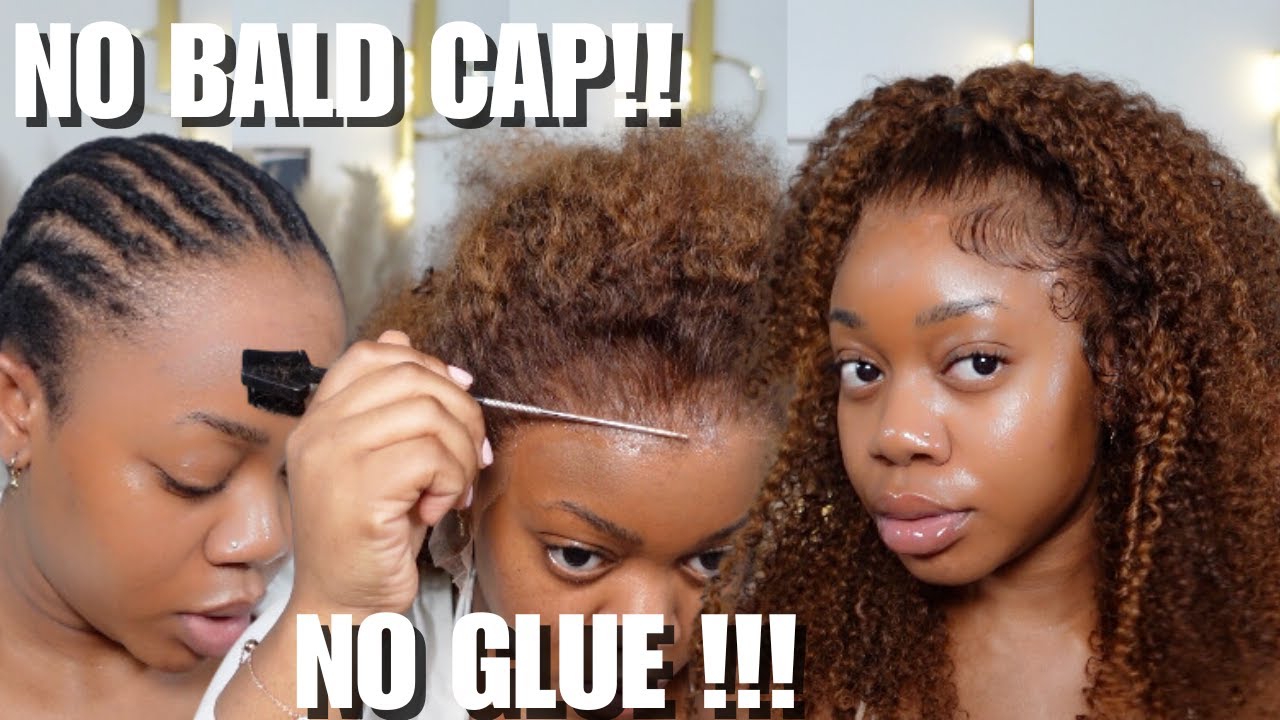 THE EASIEST WAY TO INSTALL A WIG! NO BALD CAPS! NO GLUE! ft. Brown Kinky Curly Wig KLAIYIHAIR