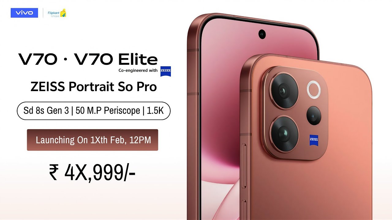 Vivo V70 Series Launch Date In India | Vivo V70 Elite India Price, Processor, Camera,Display,Battery