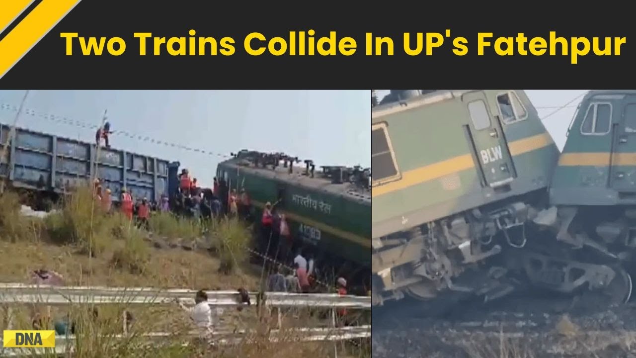 UP Train Accident: Two Goods Trains Collide In Fatehpur, Two Officials Injured | UP Accident Today