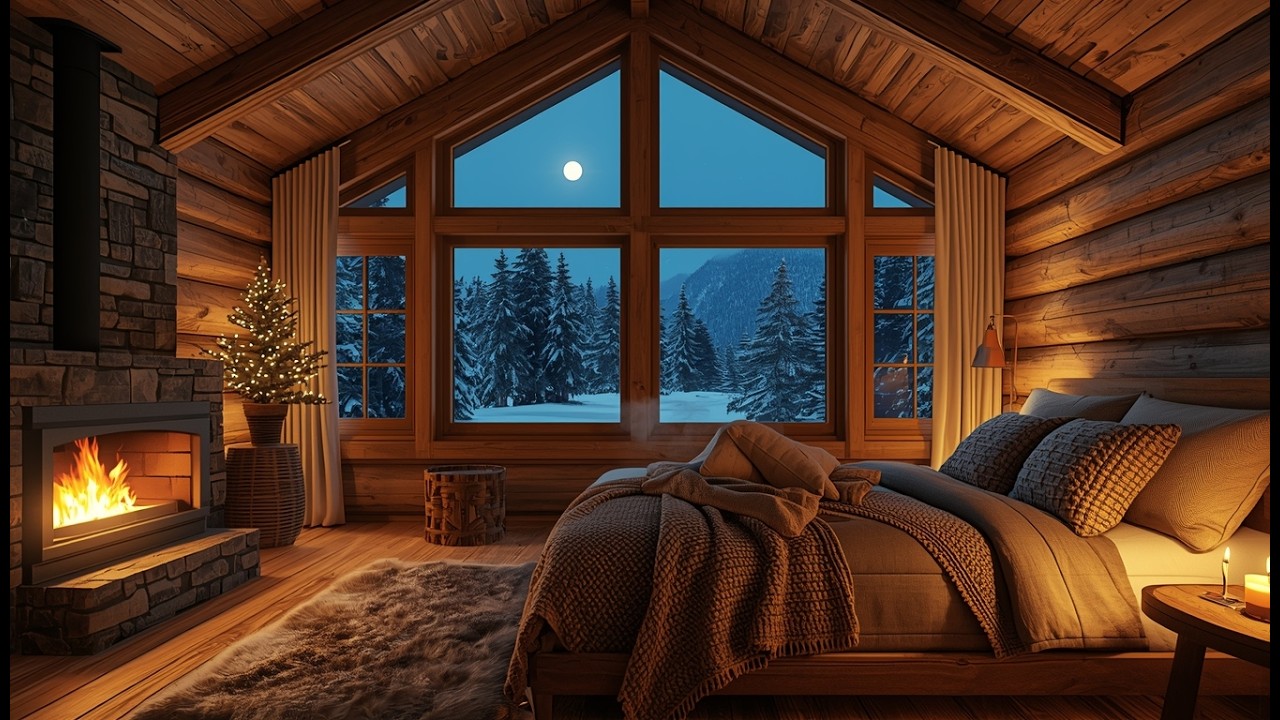 Cozy Presents Crackling Fireplace Ambience + Holiday Jazz Piano for Deep Relaxation ☕
