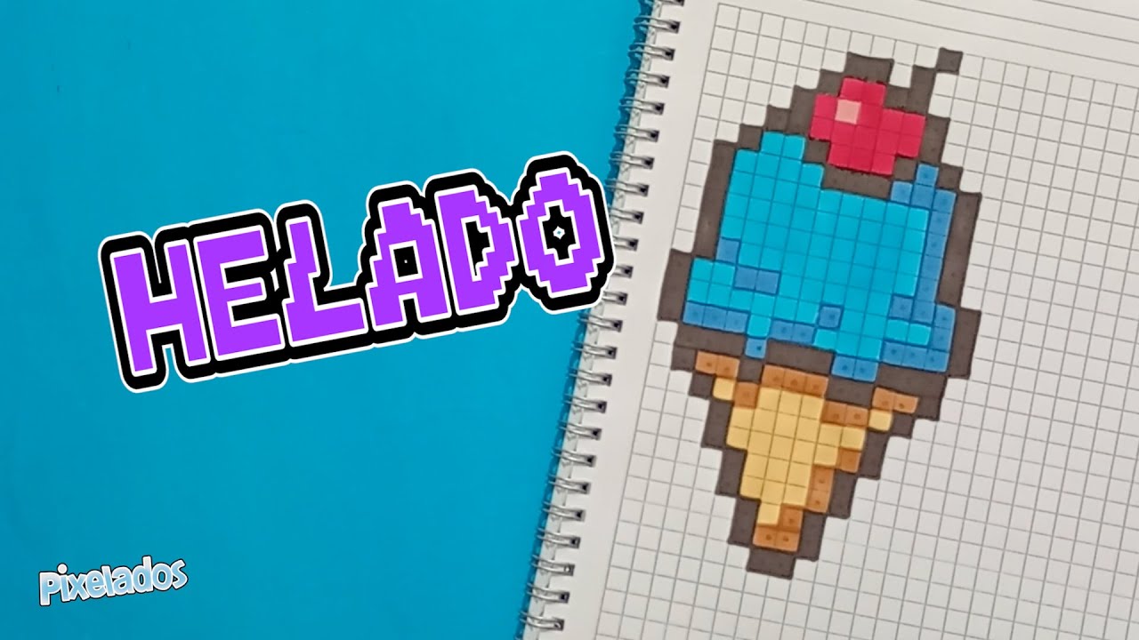 COMO DIBUJAR UN HELADO paso a paso en PIXEL ART - PIXELADOS