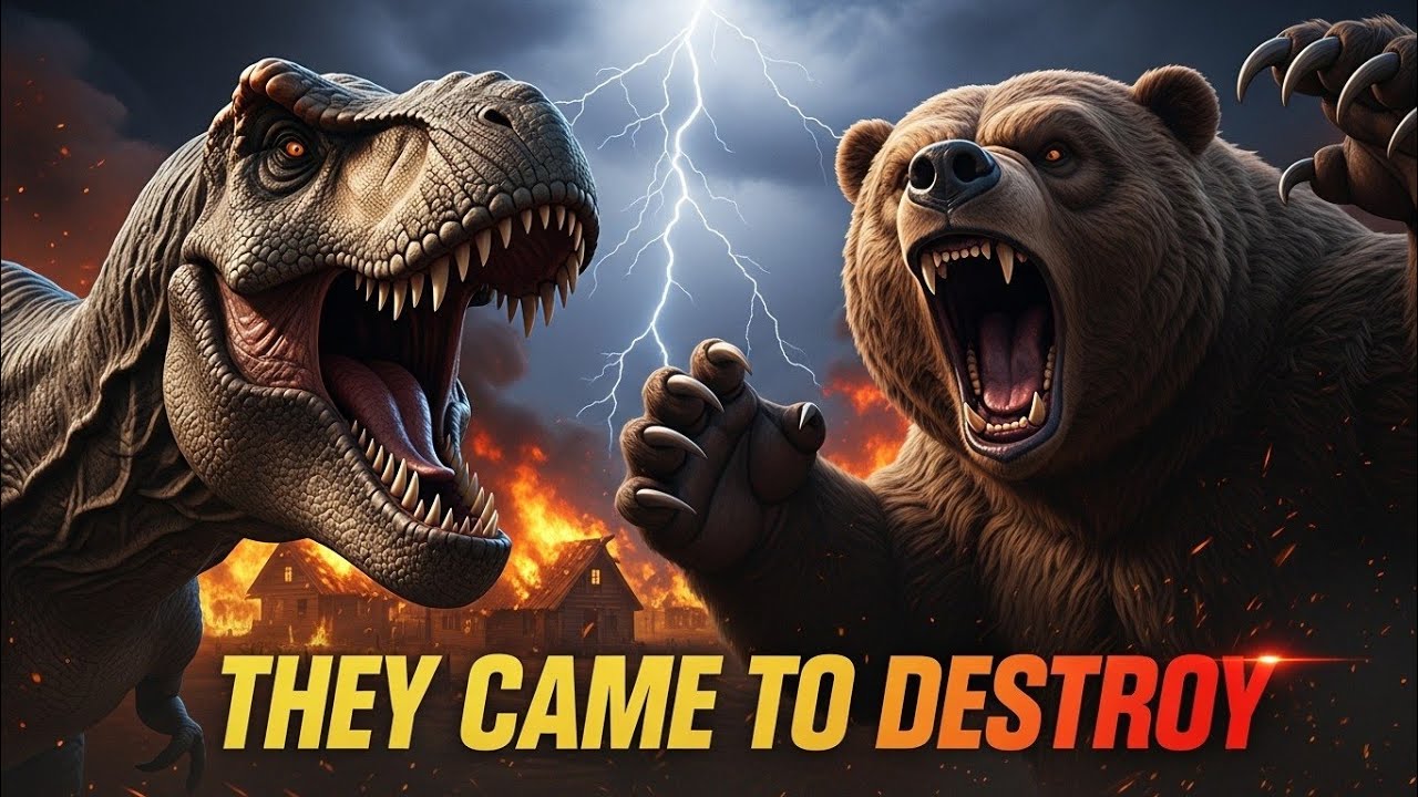 When a T-Rex and a Giant Bear Attacked the Village | Cinematic Monster Chaos