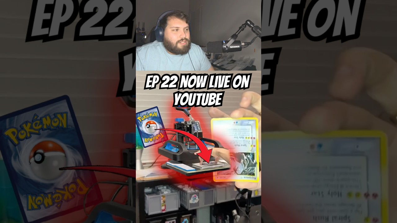 Heat Press Pokemon Cards! Смотрите полный эпизод на YouTube и Patreon.