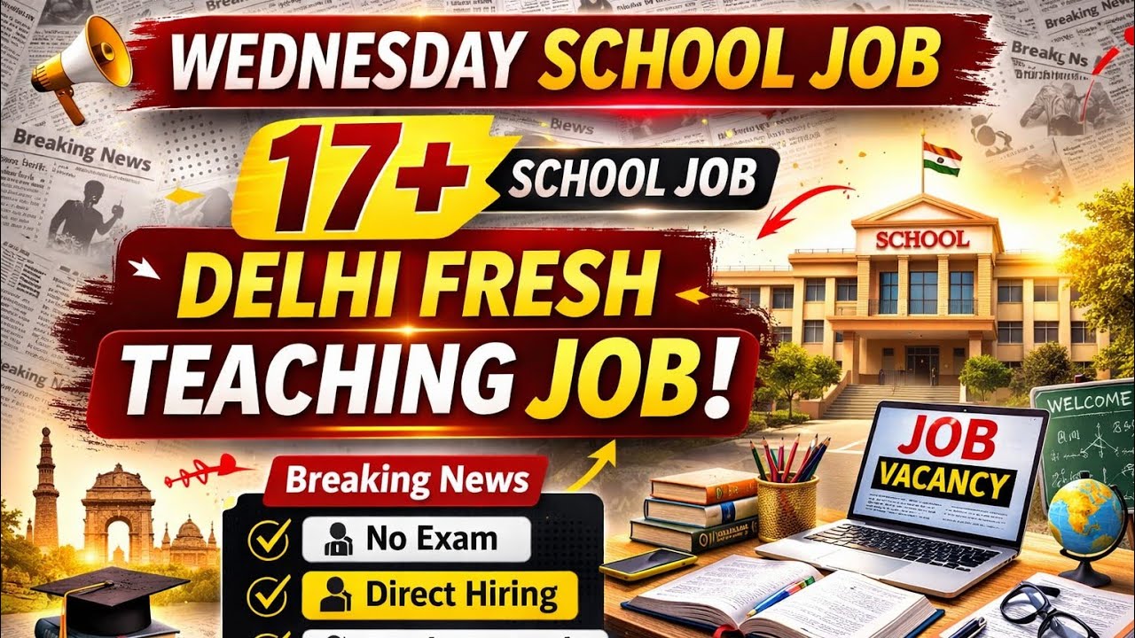 17+ School Jobs in Delhi NCR | Wednesday Special Vacancy