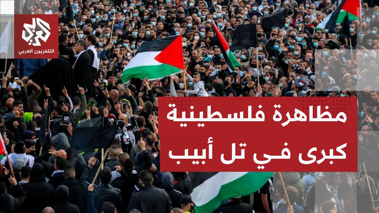 الآلاف من الفلسطينيين داخل الخط الأخضر يتظاهرون في تل أبيب ضد تواطؤ الاحتلال مع عصابات العنف