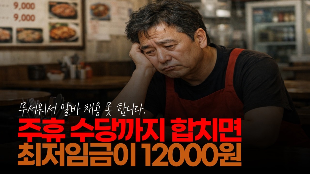 (※시청자댓글) 주휴 수당까지 합치면 현재 최저임금이 거의 12000원 입니다. 무서워서 알바 채용 못 합니다. #최저시급 #최저임금 #시급만원