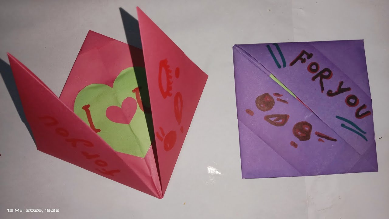 How to make paper heart surprise gift card কাগজের তৈরি চমৎকার হার্ট সারপ্রাইজ গিফট কার্ড