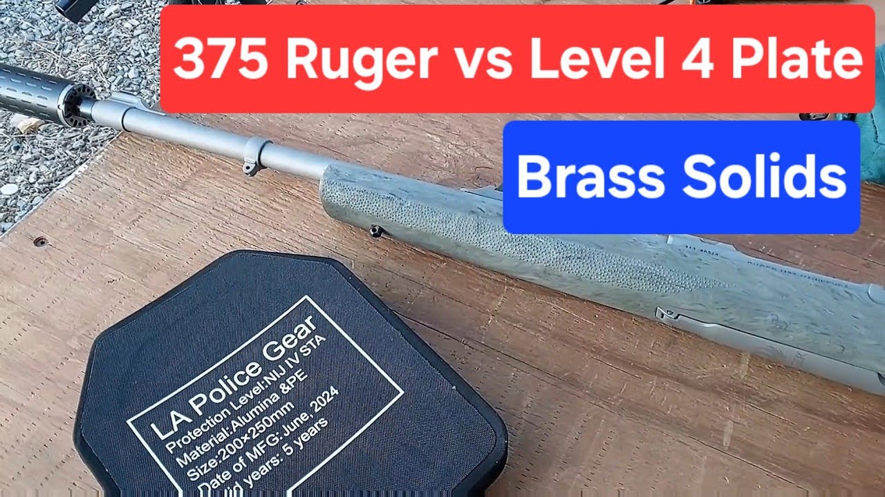 375 Ruger vs Level 4 Plate (Brass Solids)