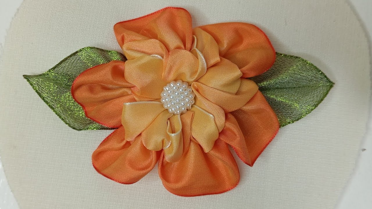 # 338 FLOR GALA DE LIST&Oacute;N (RIBBON FLOWERS/DIY FABRIC FLOWERS/ HOW TO MAKE FLOWERS)
