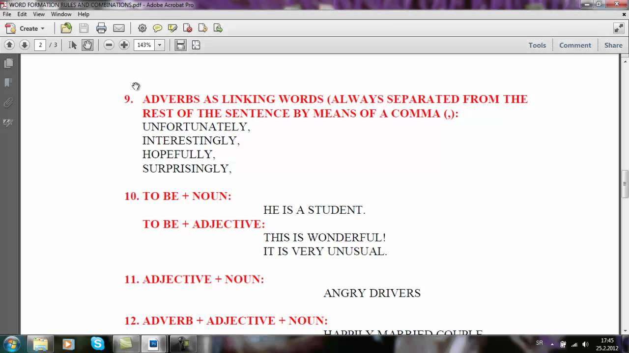 Word Formation Rules