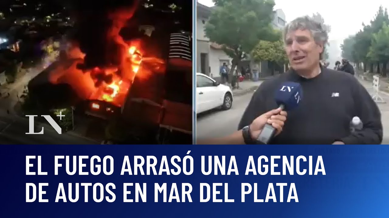 Voraz incendio en Mar del Plata: el fuego arrasó una agencia de autos y una ferretería