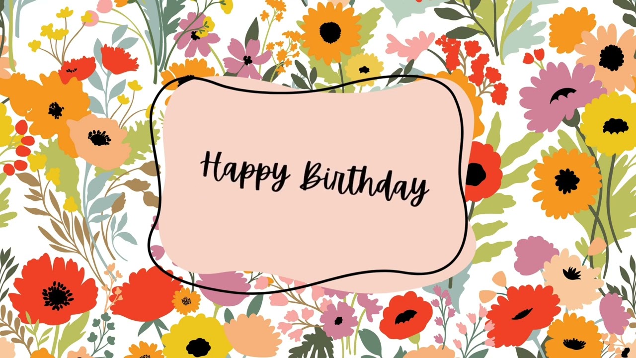 Birthday Background Decoration - Birthday Party Background - Floral Birthday Party Background