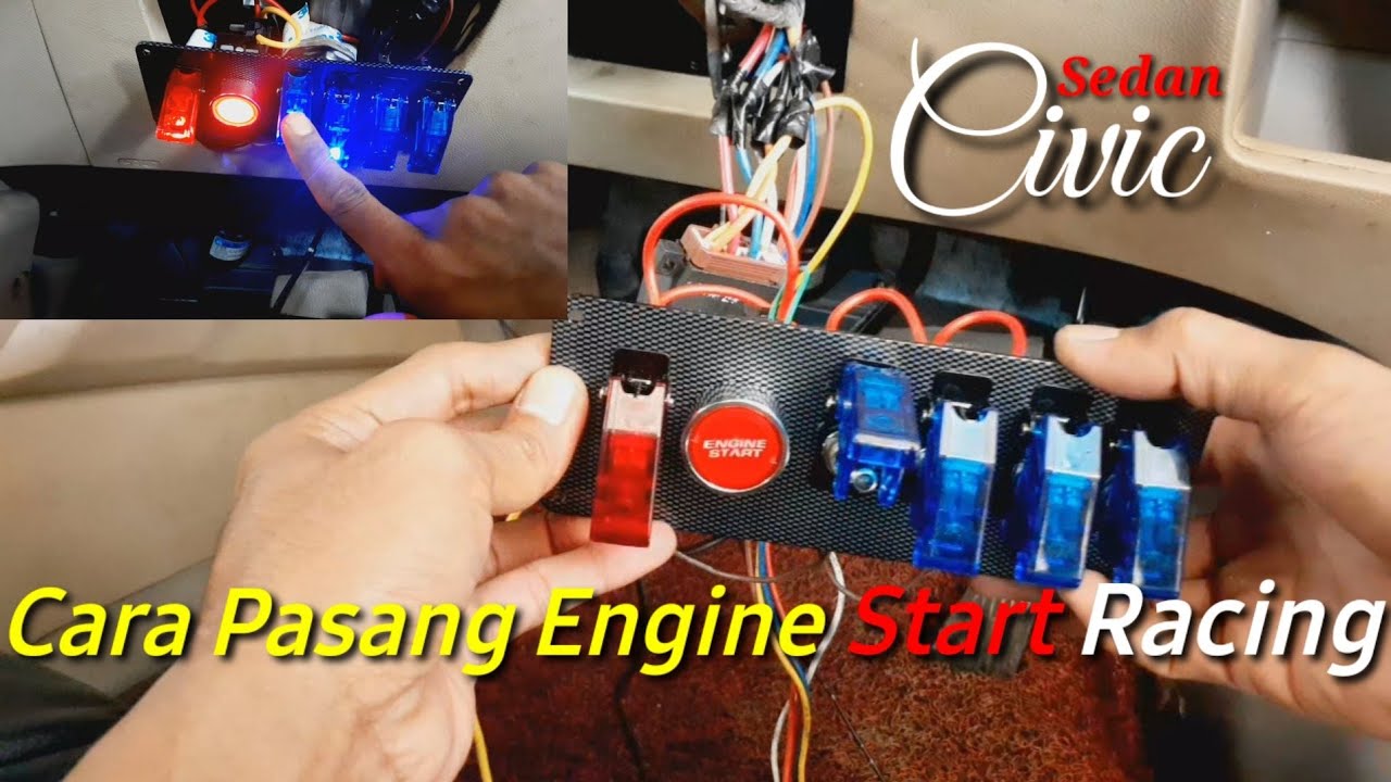 pemasangan engine start racing di mobil honda civic @tokotetangga