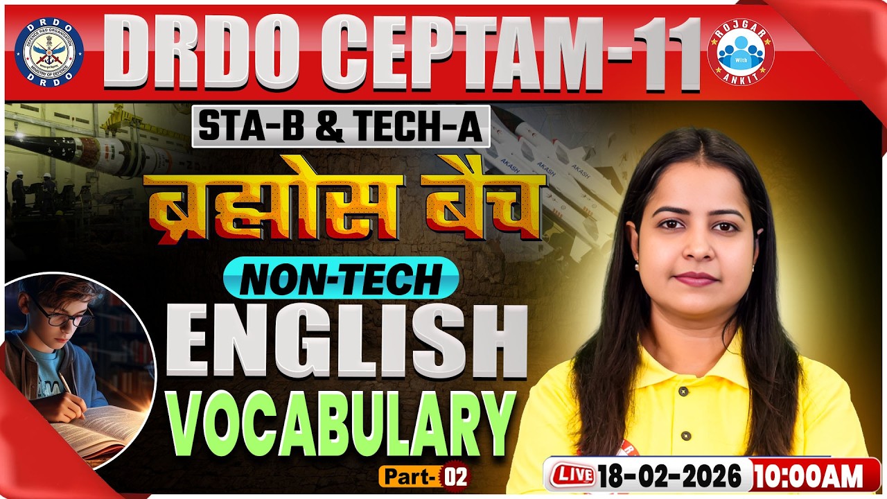 DRDO CEPTAM 11 Classes | DRDO English Classes | Vocabulary | STA B & Tech A | Kiran Mam