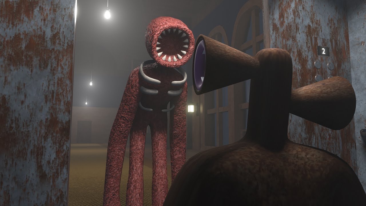 Siren Head боится Roblox Doors