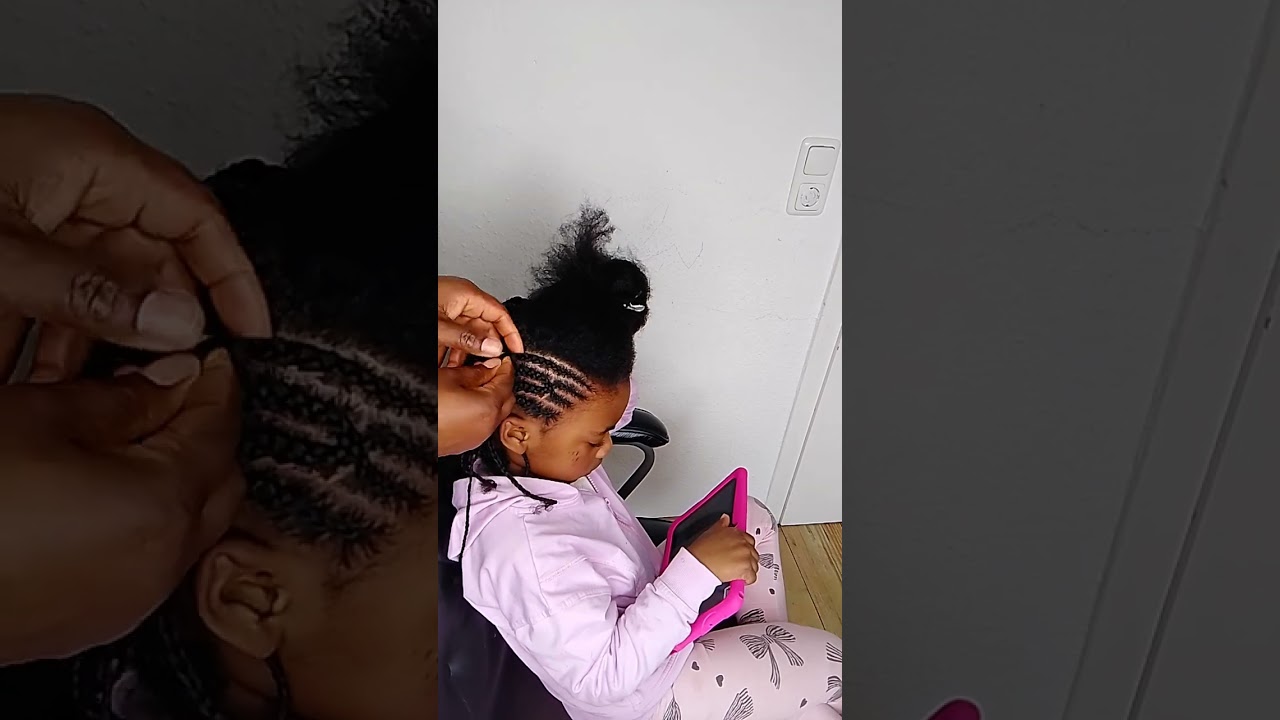 Coiffure de tresses facile et élégante pour enfants/ nattes croisés/coiffure dessiné.♥️💓