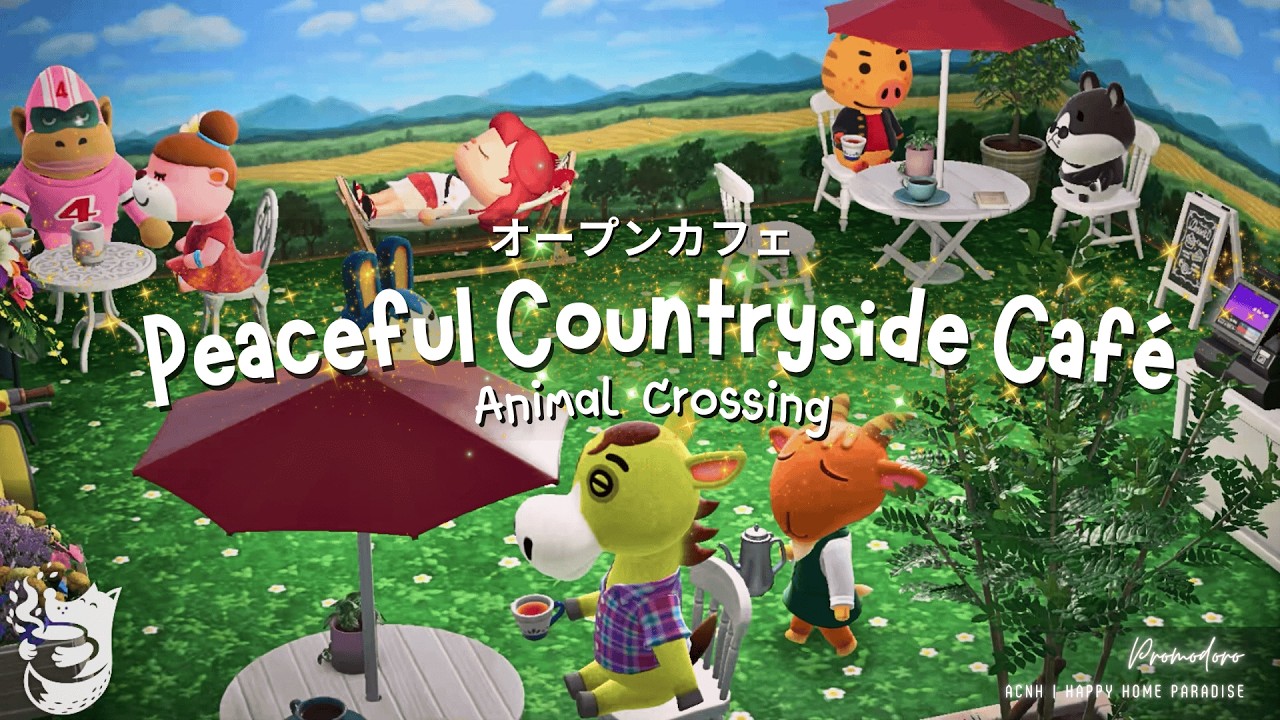 Peaceful Countryside Café ☕🌼 | Animal Crossing Cozy Garden Ambience & Relaxing Music
