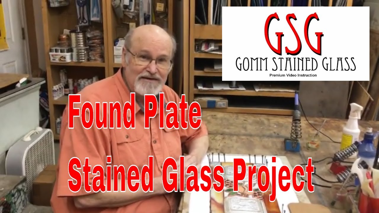 Found Plate Stained Glass Project V257