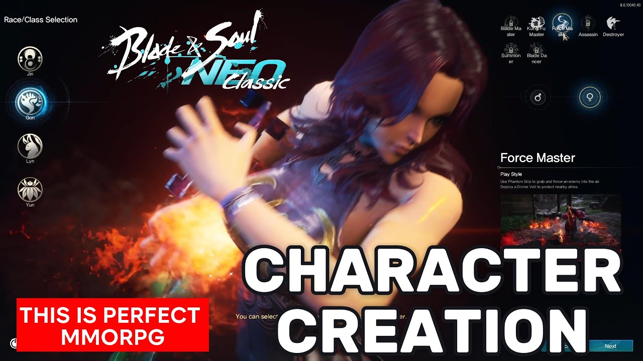 Blade & Soul Neo Classic Character Creation
