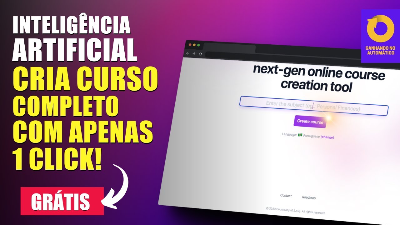 Essa intelig&ecirc;ncia artificial cria o curso, voc&ecirc; vende e ganha dinheiro online, simples assim.