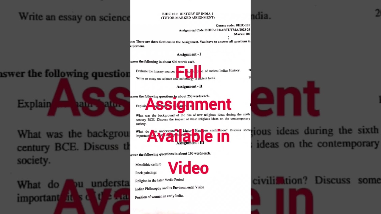 Handwritten Solved Assignment BHIC-101|Assignments कैसे बनाये |