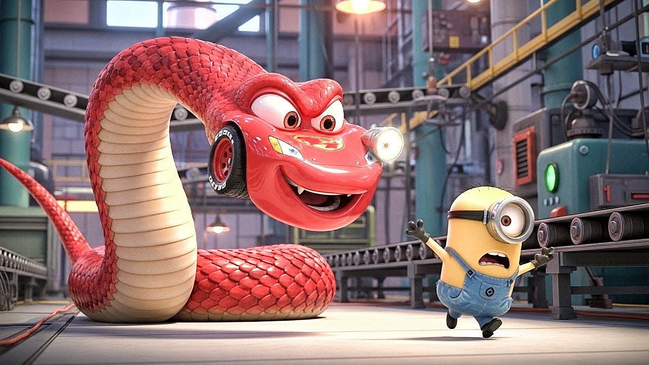 Mcqueen Transformed into a Monster Rampage & Red racer vs Infected Minion  