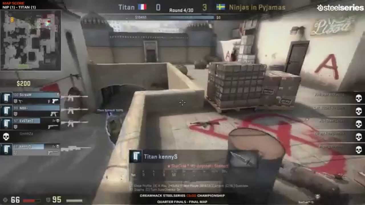 NiP vs Titan on de_dust2 @ Dreamhack Summer 2014 Quarter Finals (CS:GO NiP vs TT) Game 3