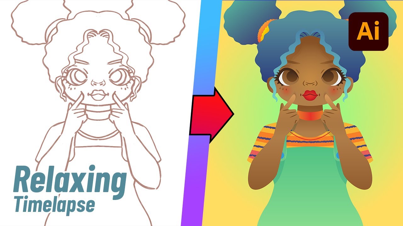 Chill timelapse - Vector drawing - Calm Music - Relaxing art time