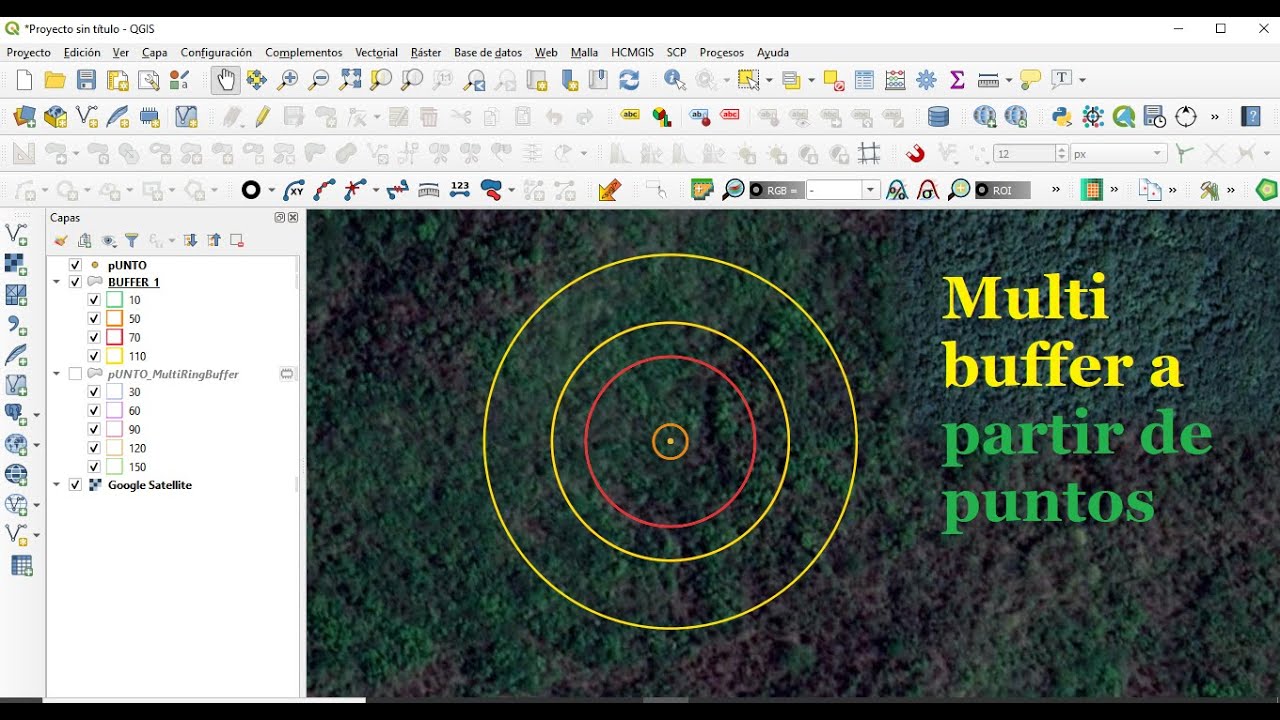 Cómo crear Multi Buffer a partir de puntos en QGIS 3.10