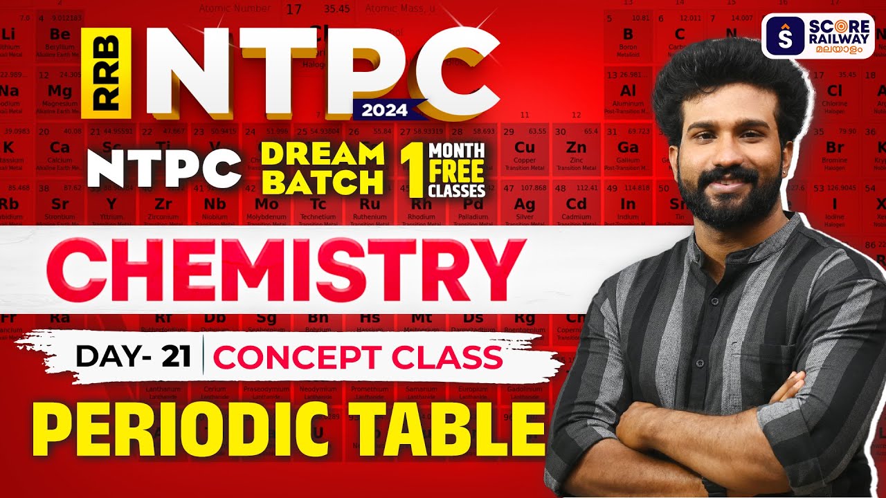 Chemistry for Railway Exams - Periodic Table  | RRB NTPC മലയാളം | Best classes for NTPC  Malayalam