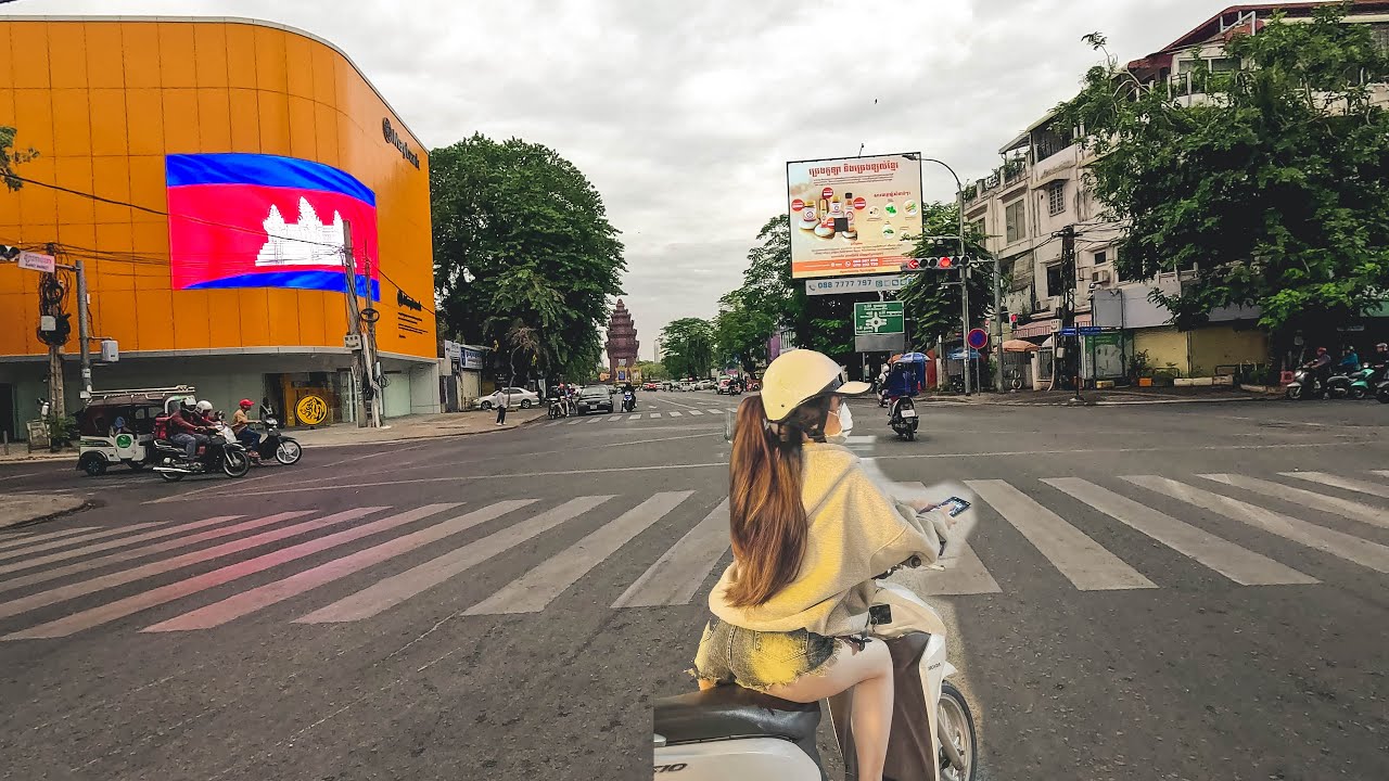 EP 201: Everyday motorcycle ride in Phnom Penh, Cambodia, 4K/60p