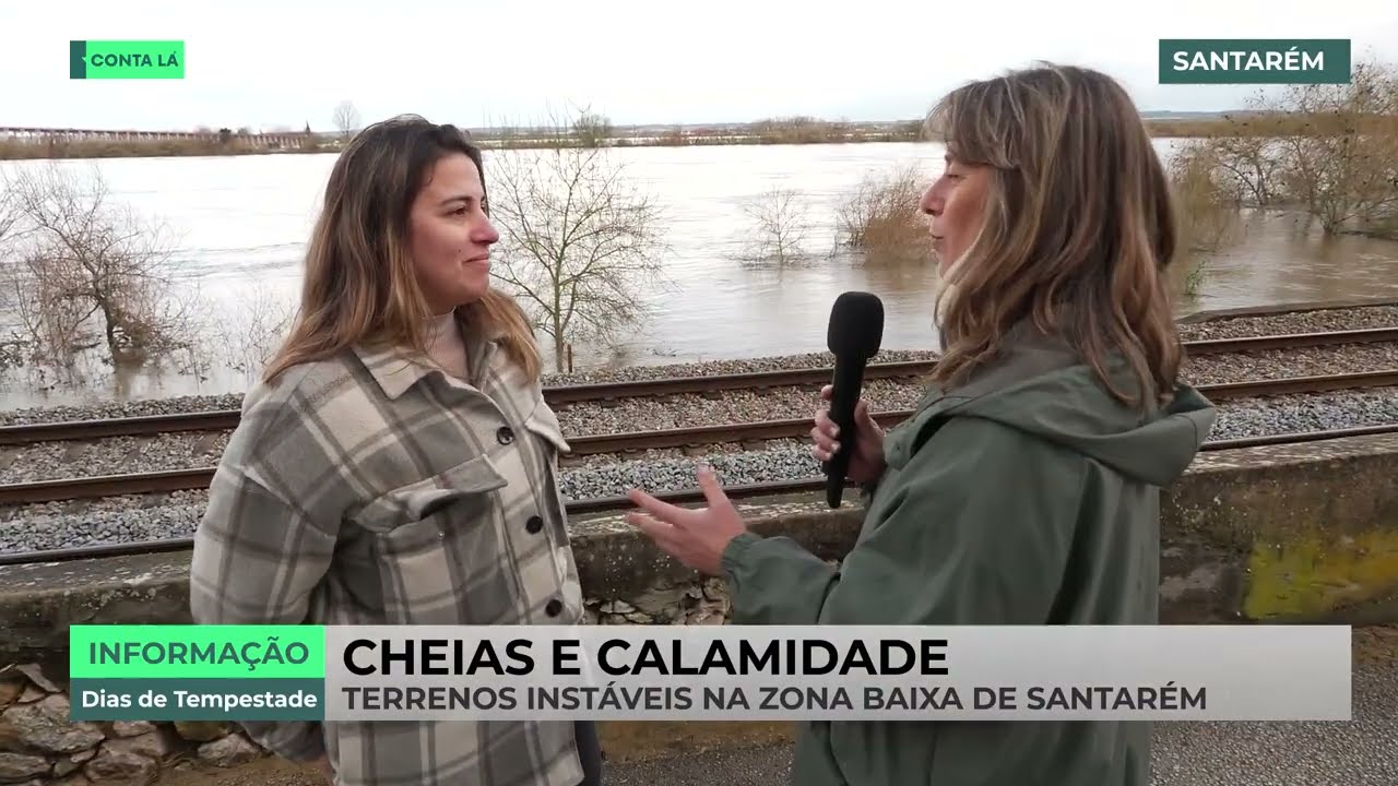 Ribeira de Santarém afetada pelas cheias do Tejo com populações isoladas e casas submersas